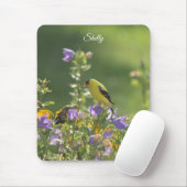 Tapis De Souris Goldfinch sur Harebell Flower (Avec souris)