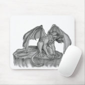 Tapis De Souris GOLEM - Gargoyle noir et blanc (Avec souris)