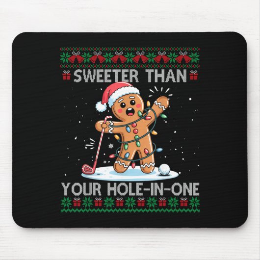 Tapis De Souris Golf Christmas Gingerbread Sweeter Than Your Hole- (Devant)