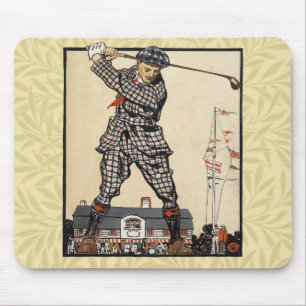 Tapis De Souris Golf Golfeur Vintage Antique Golf