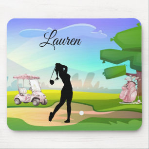 Tapis De Souris Golf Mousepad avec Golfer Swing