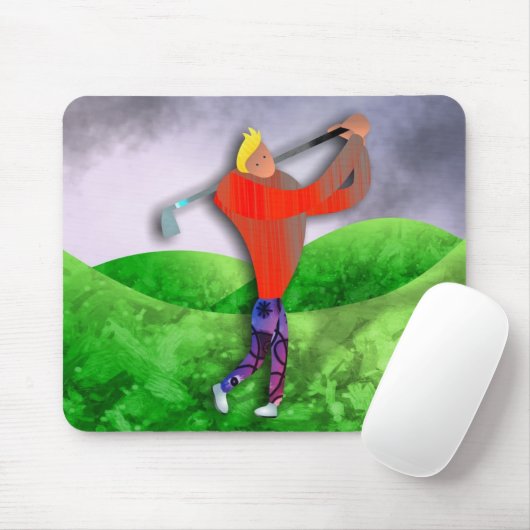Tapis De Souris Golf Mousepad avec Golfer Swing (Avec souris)