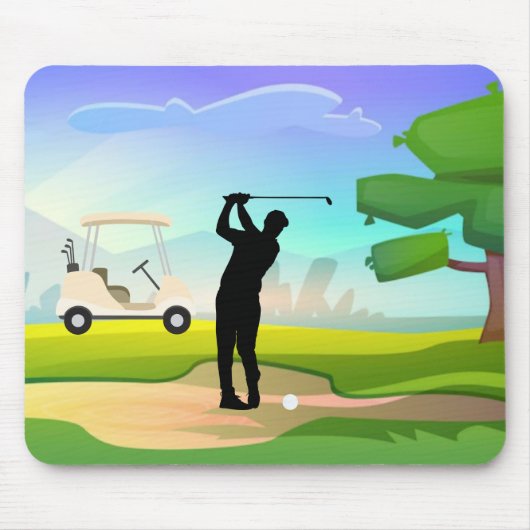 Tapis De Souris Golf Mousepad avec Golfer Swing (Devant)
