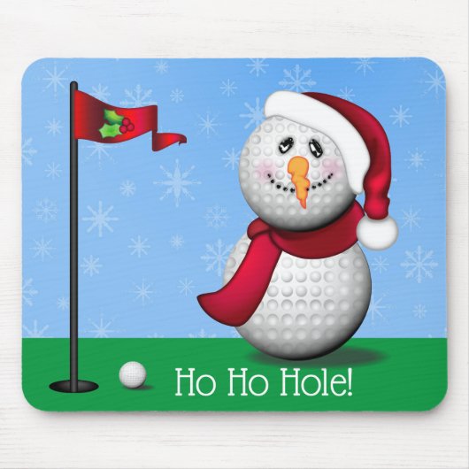 Tapis De Souris Golf Snowman Ho Ho Hole! (Devant)