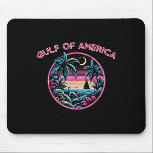 Tapis De Souris Golfe des États-Unis Coucher de soleil rose Rétro