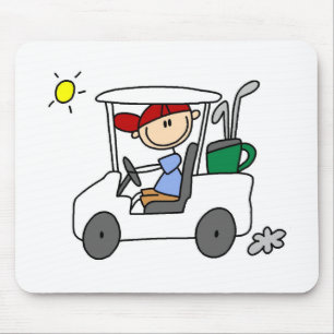 Tapis De Souris Golfeur dans un chariot de golf