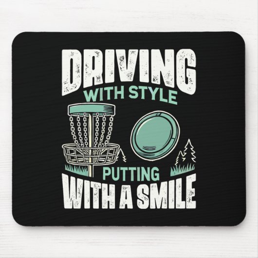 Tapis De Souris Golfeur de disque conduisant avec style Golf de di (Devant)