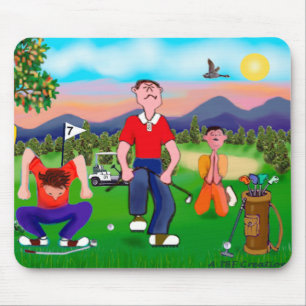 Tapis De Souris Golfeurs de dessin animé - Pour l'amour du golf
