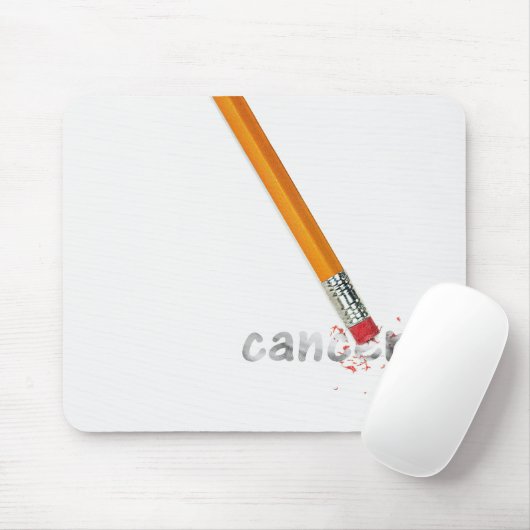 Tapis De Souris Gomme de crayon avec texte Cancer (Avec souris)