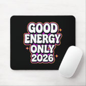 Tapis De Souris Good Energy Only 2026 Retro Bubble Letter Design  (Avec souris)