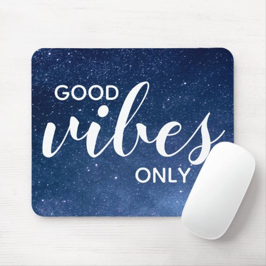 Tapis De Souris Good Vibes Citer seulement Starry Night Galaxy Sta (Avec souris)