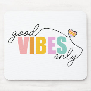 Tapis De Souris Good Vibes seulement Rainbow Heart