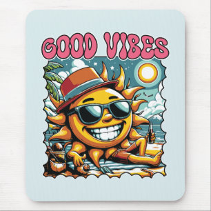 Tapis De Souris Good Vibes - Sunshine - Été rétro