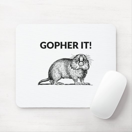 Tapis De Souris Gopher It Funky Gopher Pun (Avec souris)