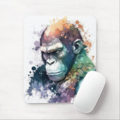 Tapis De Souris Gorilla Ape Portrait Animal Peinture Faune Libre (Avec souris)