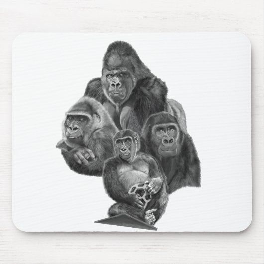 Tapis De Souris Gorilla Family Mouse Pad  ゴリラ家族のマウスパッド GorillaLife (Devant)