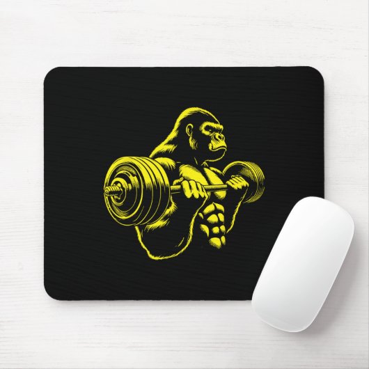 Tapis De Souris Gorilla Monkey Gym Weight Lifting Bodybuilding Wor (Avec souris)
