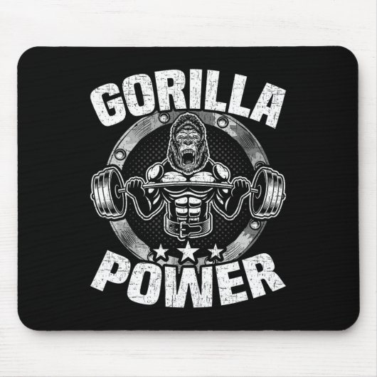 Tapis De Souris Gorilla Power Bodybuilding Weightlifting Workout (Devant)
