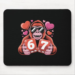 Tapis De Souris Gorille Mignon Six Sept Avec Coeurs Design Romanti
