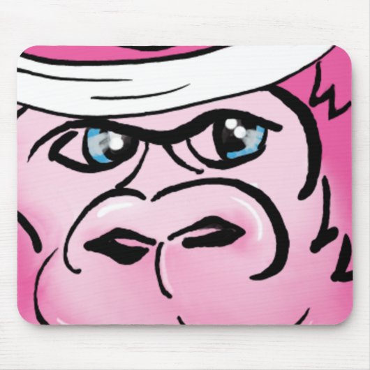 Tapis De Souris Gorille rose avec Sweat (Devant)