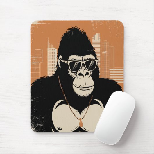 Tapis De Souris gorille stylisée (Avec souris)