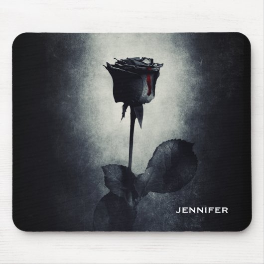 Tapis De Souris Goth Black Rose Dripping Blood (Devant)