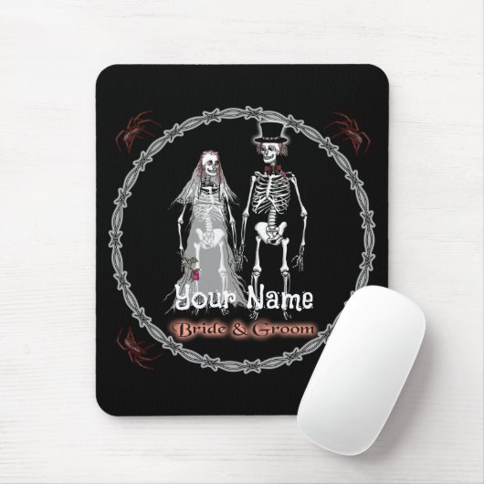 Tapis De Souris Goth Skeleton Mariage Souris (Avec souris)