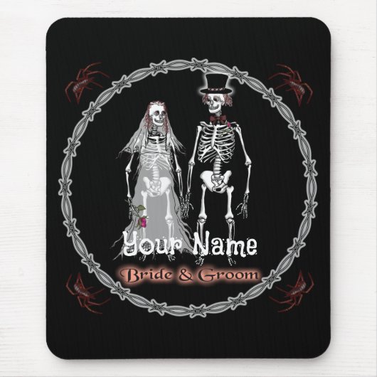 Tapis De Souris Goth Skeleton Mariage Souris (Devant)