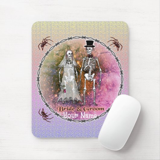 Tapis De Souris Goth Skeleton Mariage Souris (Avec souris)