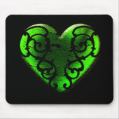 Tapis De Souris Goth St. Patrick's Day Coeur vert (Devant)