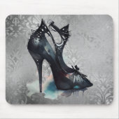 Tapis De Souris Goth Vogue Grunge | Turquoise Splash Stiletto haut (Devant)