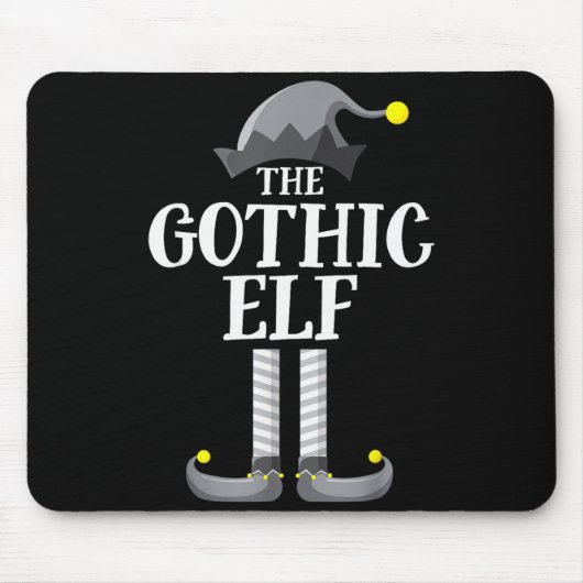Tapis De Souris Gothic Black Elf Matching Family Group Christmas P (Devant)