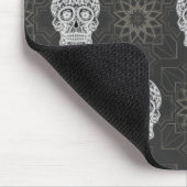 Tapis De Souris Gothic Sugar Skull and Grey Geometric Pattern (Coin)