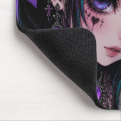 Tapis De Souris Gothique Emo | Fille Anime & Chat (Coin)