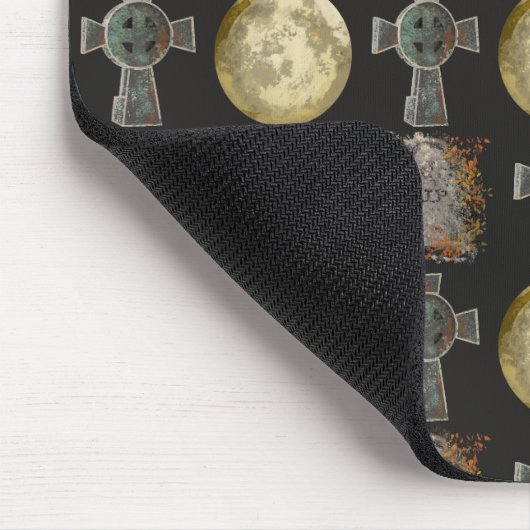 Tapis De Souris Gothique R.I.P. Headstone Celtic Cross Pleine lune (Coin)
