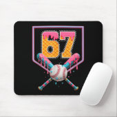 Tapis De Souris Goutte de Baseball Numéro 67 Amusant Six Sept 6 7  (Avec souris)