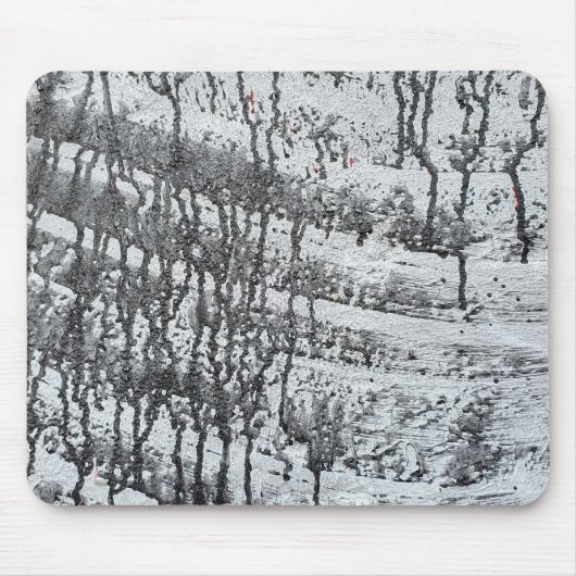 Tapis De Souris goutte de peinture noire sur béton (Devant)