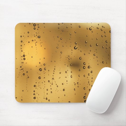 Tapis De Souris Goutte de pluie texturée dorée accrocheuse (Avec souris)