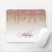 Tapis De Souris gouttes de parties scintillant violet or rose tend (Avec souris)