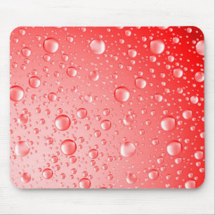 Tapis De Souris Gouttes de pluie Abstraite rouge métallique