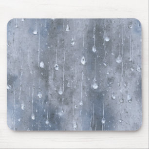 Tapis De Souris Gouttes de pluie bleues
