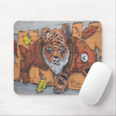 Tapis De Souris Graffiti à poisson orange bizarre (Avec souris)
