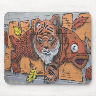 Tapis De Souris Graffiti à poisson orange bizarre