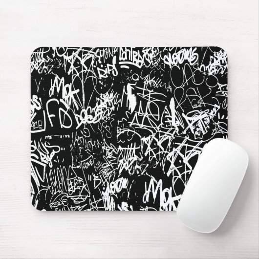 Tapis De Souris Graffiti Abstrait Collage Motif d'impression (Avec souris)