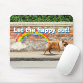 Tapis De Souris Graffiti Chien et Arc-en-ciel (Avec souris)