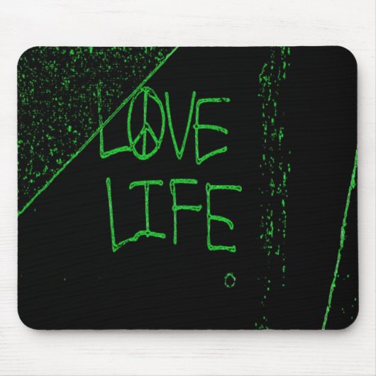 Tapis De Souris Graffiti "Love Life" Neon Green Pad souris (Devant)
