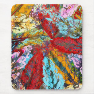 Tapis De Souris graffiti Murale art de rue urbain abstrait feuille