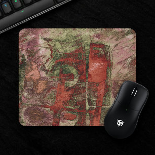 Tapis De Souris Graffiti peint Grunge Automne Rouge Vert rouille