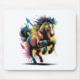 Tapis De Souris Graffiti Style Art Cheval Cheval Équitation Cheval