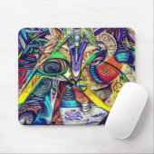 Tapis de souris graffiti urbain psychédélique (Avec souris)